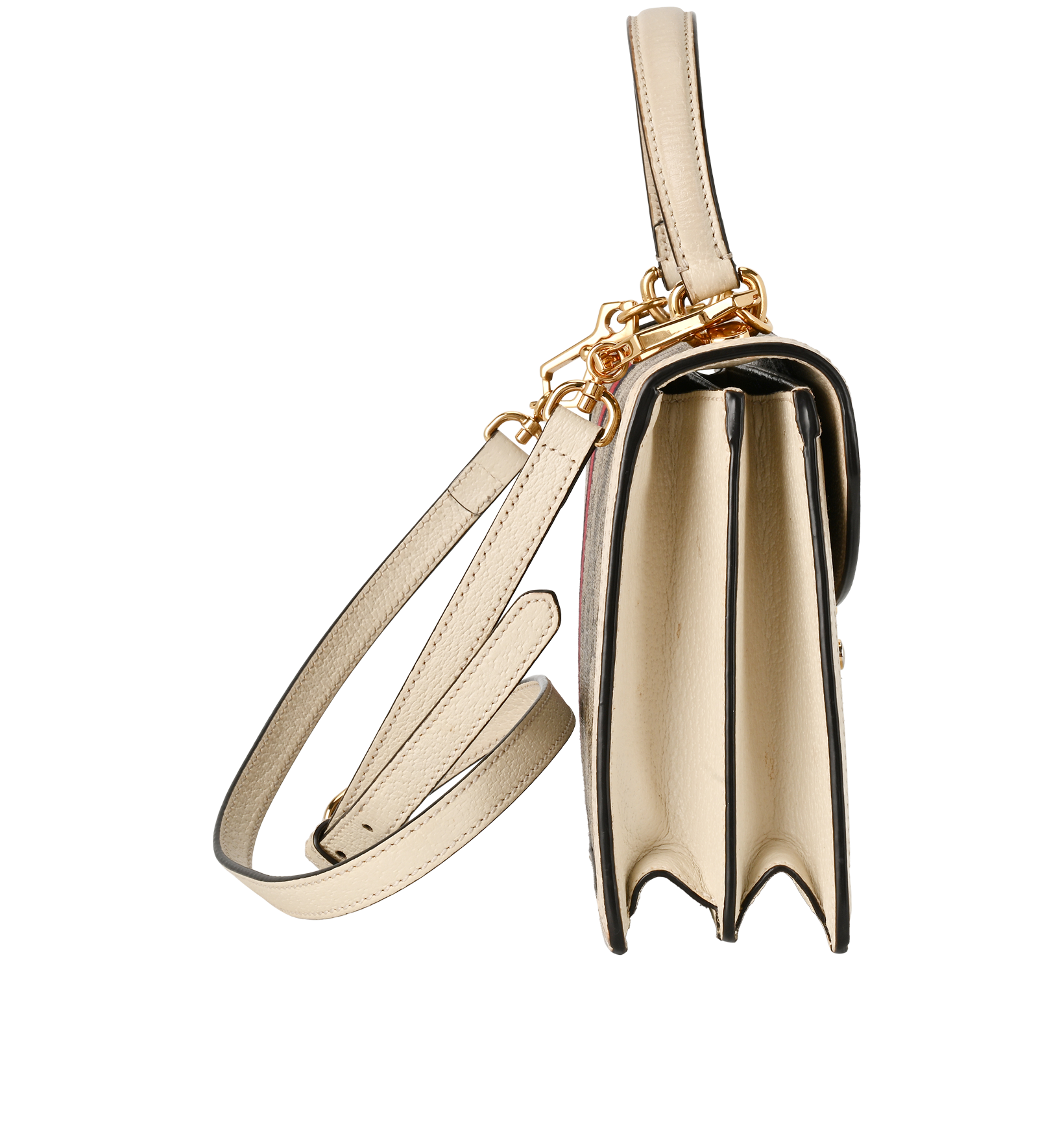 Small Ophidia Top Handle, &pound;1,100, Handbags, Beige, Canvas, Side view